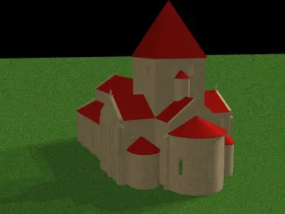 Medieval Spanish Roman Church  Low-poly 3D model