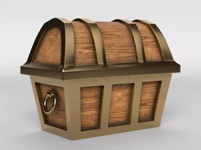 Treasure Chest Low-poly 3D model