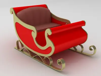 Sleigh santa claus 3D model