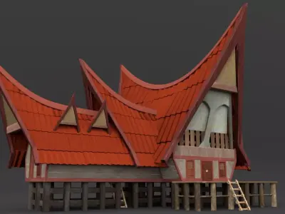 Indonesia Traditional Batak House 3D model