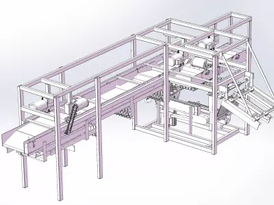 Pallet forming shuttle conveyor 3D model