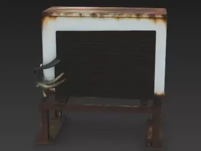 Rusty Industrial Air Conditioner Unit 3D Model Low-poly 3D model