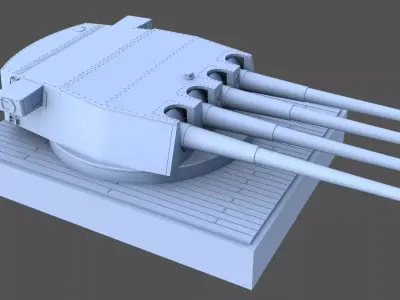 360mm Mark III quadruple turret - Personal license - 1-72 scale 3D print model
