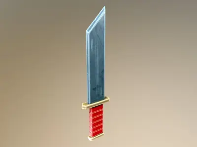 Stylized cartoon knife Low-poly 3D model