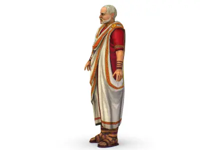 Greek Thinker Old Man Aristotle Teacher Low-poly 3D model