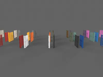 PBR Metal Gate C6 Low-poly 3D model