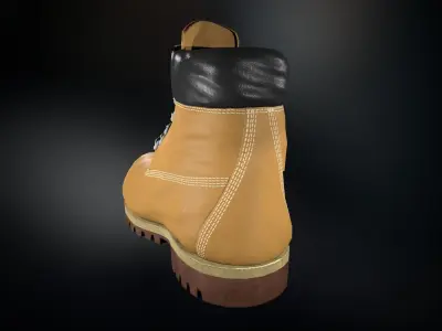 Yellow Timberland Boots Low-poly 3D model