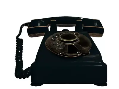Vintage Rotary Phone 3D Model Low-poly 3D model