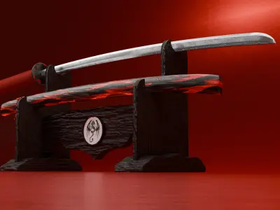 katana Low-poly 3D model 12