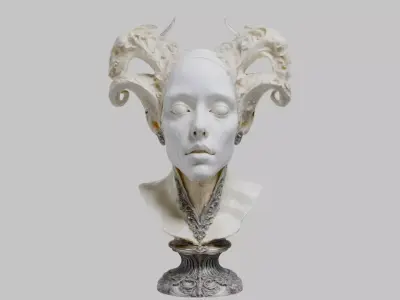 Exquisite Marble Statue 3D Model - Ancient Greek Sculpture Low-poly 3D model