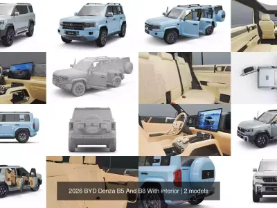 2026 BYD Denza B5 And B8 With interior 3D Model Pack