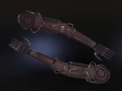 Low poly metallic arm for game Low-poly 3D model