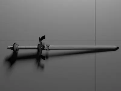 a sword with a stone 3D model