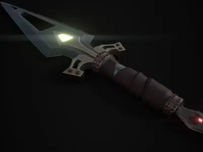 Dagger sword with light 3D model