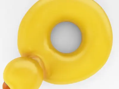 Duck rubber toy cartoon 3D model