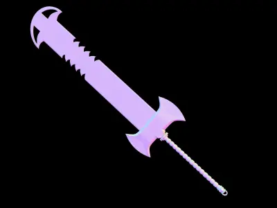 Fantasy Old Heavy Claymore Low-poly 3D model