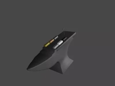 Anvil and Ingots Low-poly 3D model