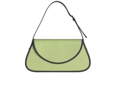 Yellowish green Leather Flap Bag 3D model