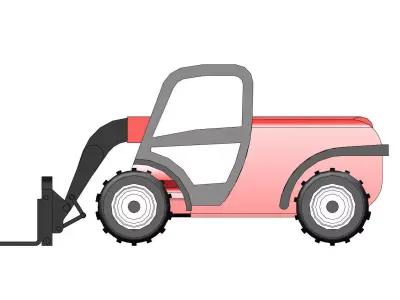 telescopic forklift 3D model