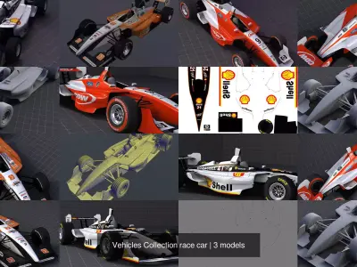 Vehicles Collection race car 3D Model Pack