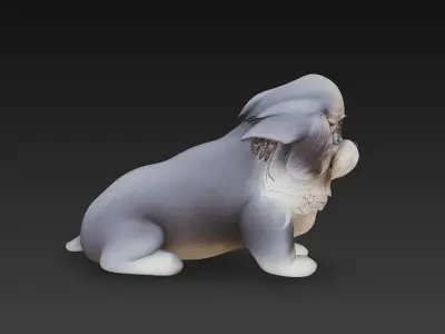 Dog Puppy Realistic 3D Model Basic - Low Poly Realistic Low-poly 3D model