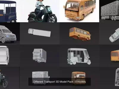 Different Transport 3D Model Pack