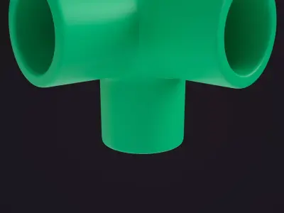 6-Way Pipe Connector 3D model