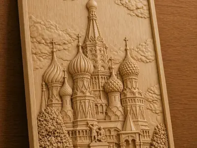 Cathedral Church Relief CNC 3D Model 3D model