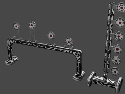 Target Shooting Set Low-poly 3D model