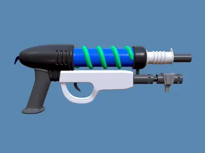 Cartoon blaster gun Low-poly 3D model