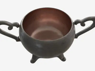 Old Metal Sugar Bowl 3D model