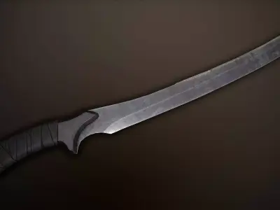 Post-Apocalyptic Longknife 1 Low-poly 3D model