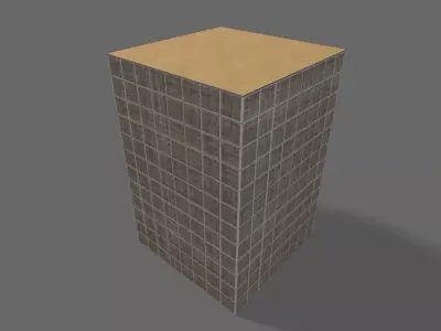 Lowpoly PBR Hesco Bag Low-poly 3D model