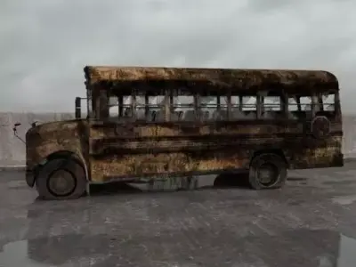 destroyed bus 005 am165 3D model
