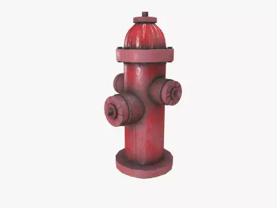 Fire Hydrant Low-poly 3D model order