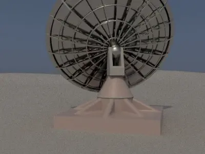 A Radar statue in middle of muddy area 3D model