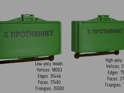 Mine MON-50 Low-poly 3D model