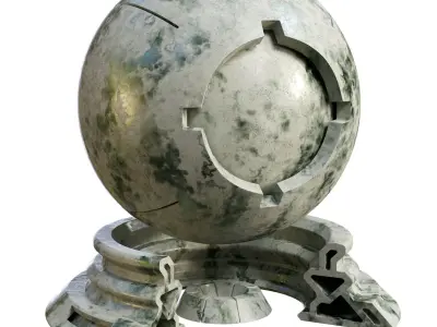 Plaster Patina Materials 07-08 - PBR - Seamless - 4k - SBSAR Low-poly 3D model