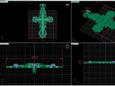 patterned cross 3D print model