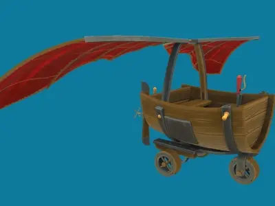 Flying Vehicle Hand-Painted Low-poly 3D model