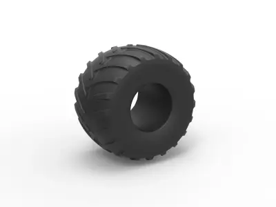 Monster truck tire Scale 1 to 25 3D print model