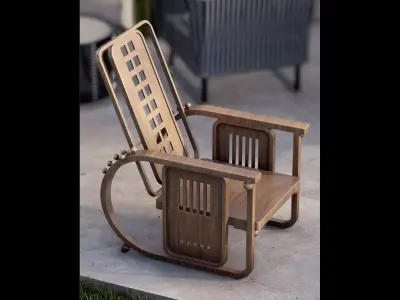 Sitzmaschine Armchair by Josef Hoffmann 3D model