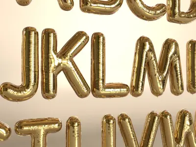 Foil Balloons Letters and Numbers 3D model