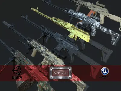 ASR-16 ak - rifle Low-poly 3D model