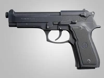 Beretta M9 Low-poly 3D model 3