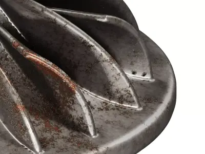 Rusty Centrifugal Pump Impeller 3D model