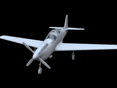 Short Tucano T1 Free low-poly 3D model
