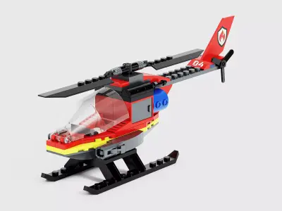 Rescue Helicopter Toy Low Poly 3D Model Low-poly 3D model