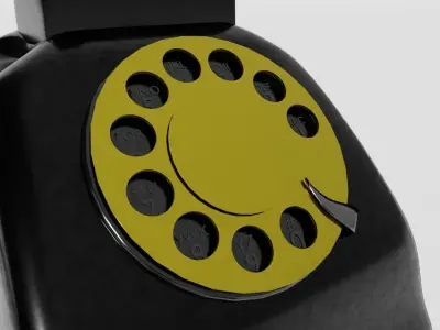 Telephone vintage Low-poly 3D model