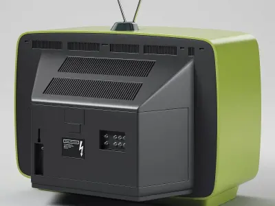 Retro 70s Television Set 3D model